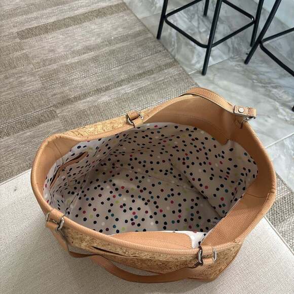 Thirty One Jewell Brown Cork Setter Tote Bag XLarge Purse - Picture 3 of 6